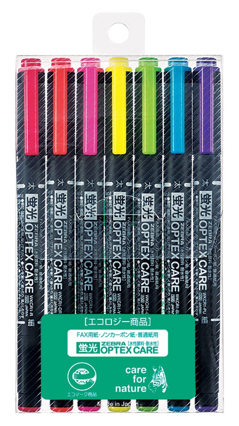 Zebra Pen Zebra WKCR1-7C Highlighter Optex Care 7 Colors - Image 1